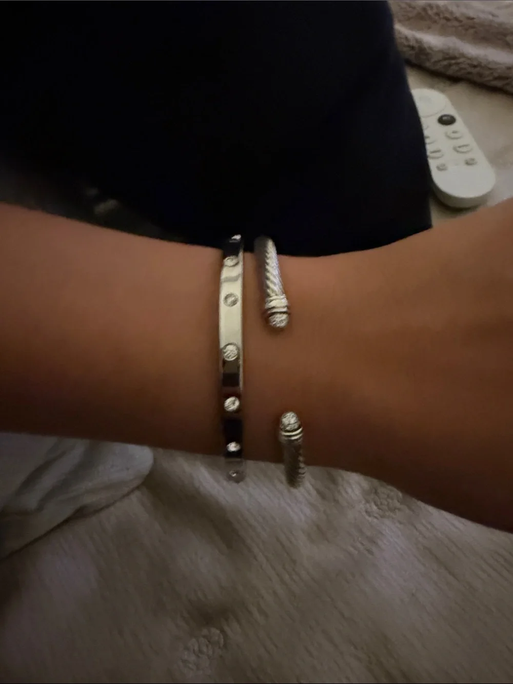 kate spade Silver Crystal Accent Bangle Bracelet - Picture 2 of 2